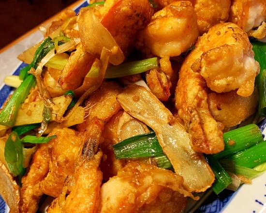 88. 干煎大蝦 Crevette frit au gingembre et à l'ail Fried Shrimps with Ginger and Garlic
